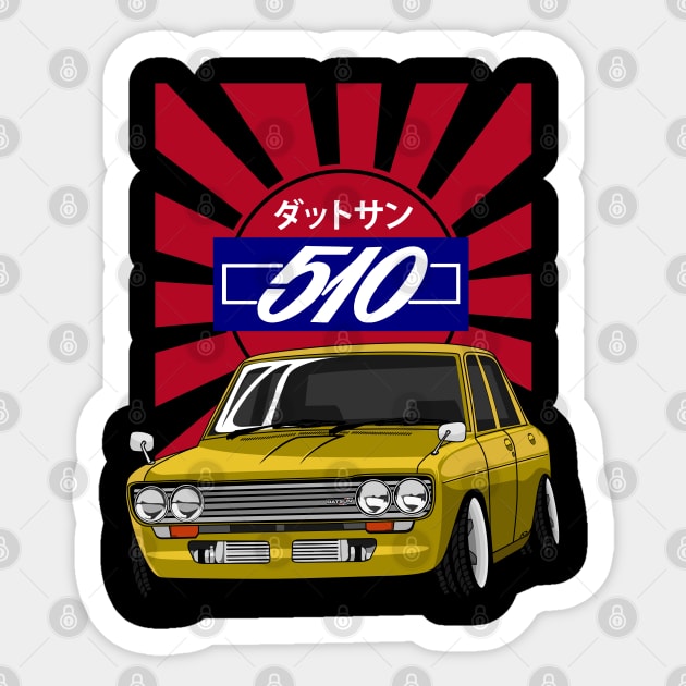 Datsun 510 (Gold) Sticker by zevalia